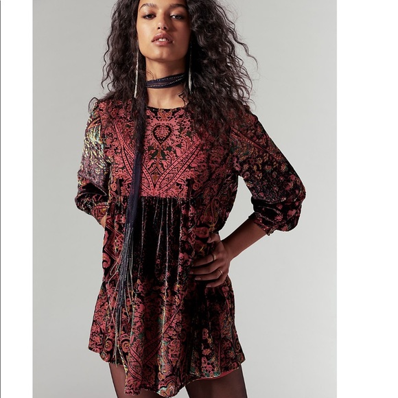 Free People Dresses & Skirts - NEW Free people mirror mirror velvet mini dress